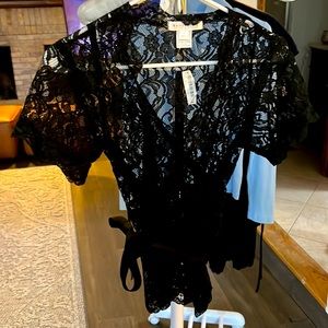 Black and white lace top